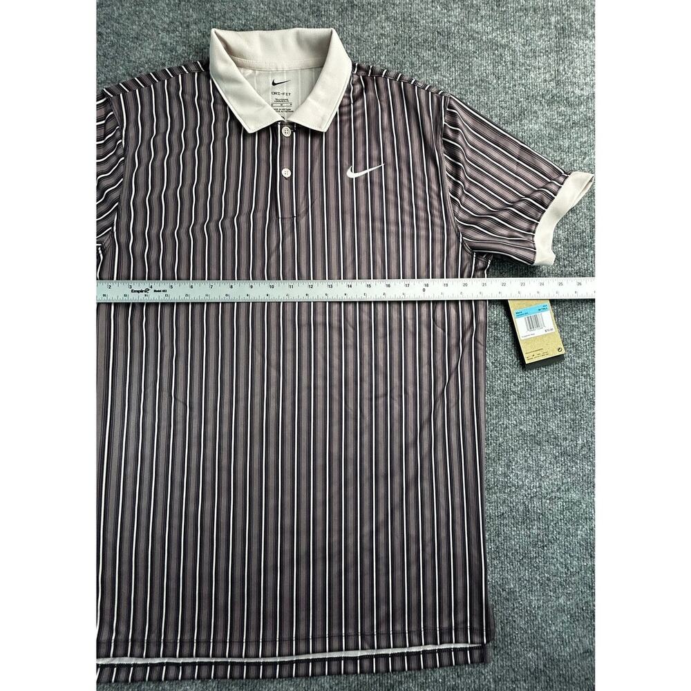 Nike Golf Dri-FIT Striped Polo Shirt Men's Medium Tall M Gray NWT - Picture 7 of 10